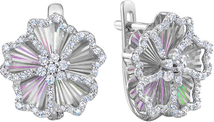 Серьги из белого золота Vesna jewelry 23632-259-01-00 с бриллиантами