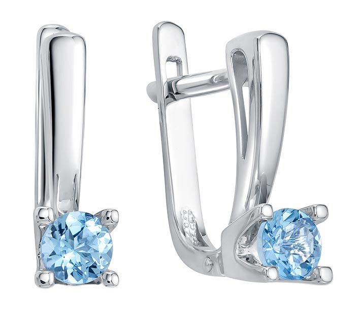Серьги из белого золота Vesna jewelry 2483-251-175-00 с аквамаринами