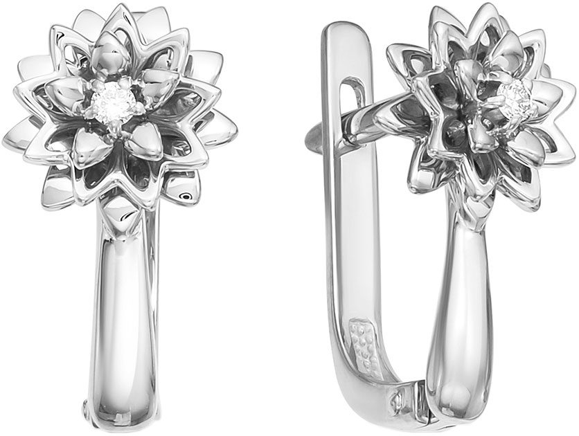 Серьги из белого золота Vesna jewelry 2545-251-00-00 с бриллиантами
