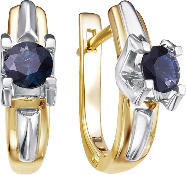Золотые серьги Vesna jewelry 2775-351-10-00 c сапфиром