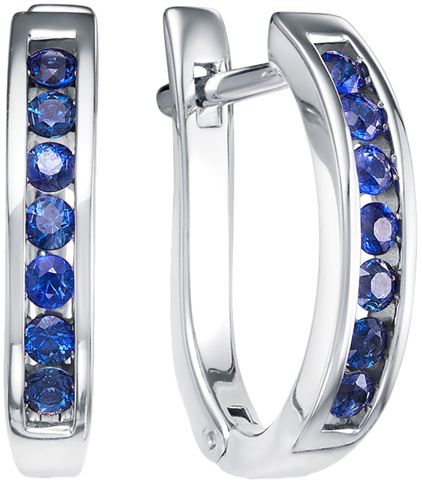 Серьги из белого золота Vesna jewelry 2836-251-10-00 с сапфирами