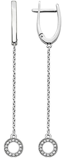 Длинные серьги из белого золота Vesna jewelry 2954-251-01-00 с бриллиантами