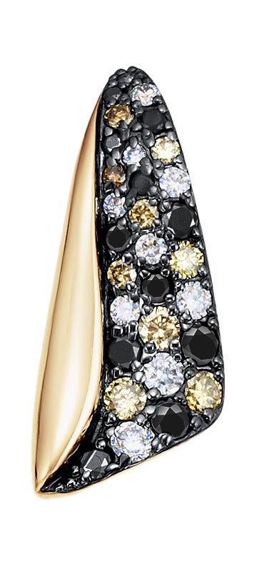 Золотой кулон Vesna jewelry 31142-156-178-00 с черными бриллиантами, коньячными бриллиантами, бриллиантами
