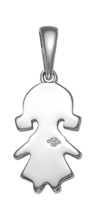 Кулон из белого золота Vesna jewelry 31222-251-01-00 c бриллиантом
