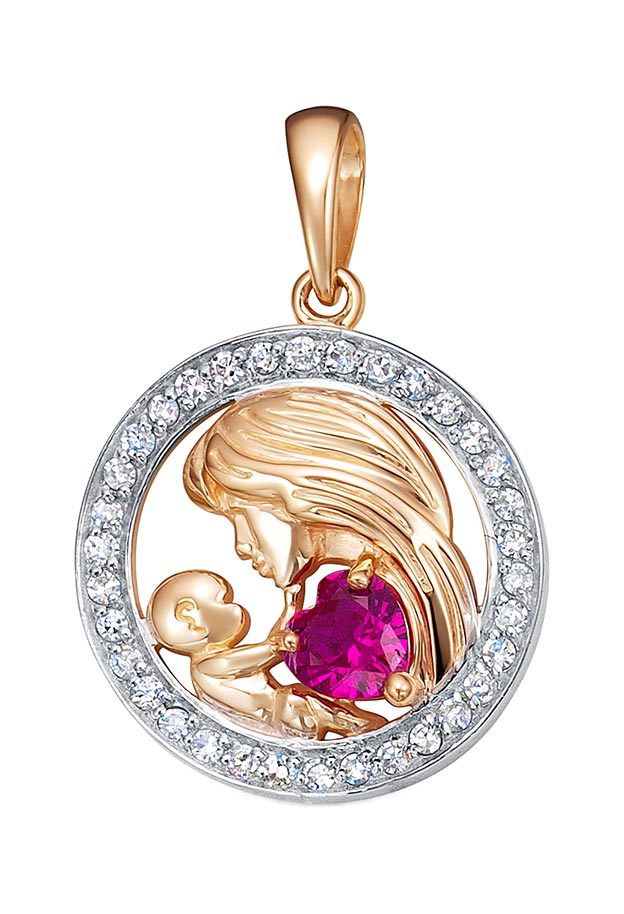 Золотой кулон Vesna jewelry 31293-151-173-00 c рубин, бриллиантами