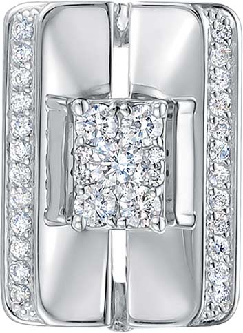 Подвеска бегунок из белого золота Vesna jewelry 32850-251-00-00 с бриллиантами