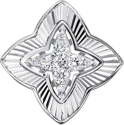 Подвеска бегунок из белого золота Vesna jewelry 33070-259-00-00 с бриллиантами