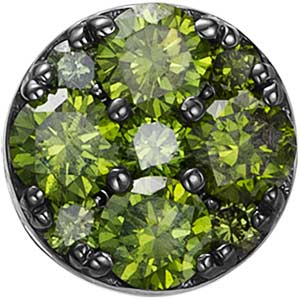 Подвеска бегунок из белого золота Vesna jewelry 33342-256-217-00 с зелеными бриллиантами