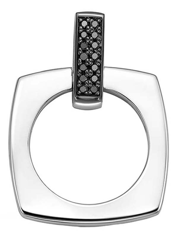 Подвеска из белого золота Vesna jewelry 33370-256-02-00 с черными бриллиантами