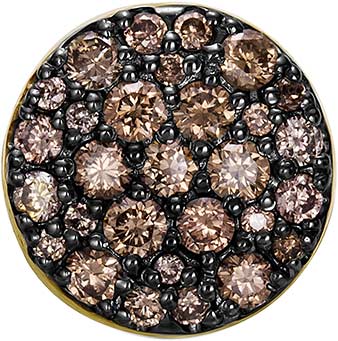 Золотая подвеска бегунок Vesna jewelry 33505-357-09-00 с коньячными бриллиантами