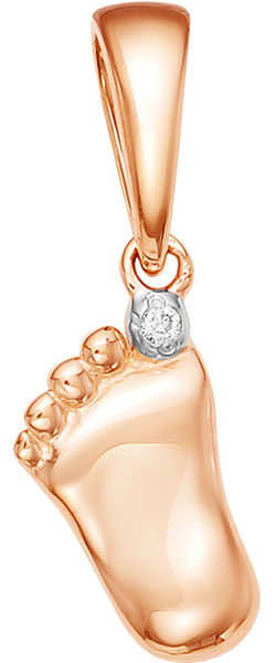 Золотой кулон ''Пяточка'' Vesna jewelry 3520-151-00-00 c бриллиантом