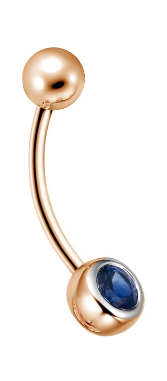 Золотая серьга для пирсинга Vesna jewelry 41208-151-10-01 с сапфиром