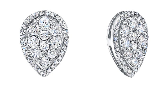 Серьги капельки из белого золота Vesna jewelry 41839-251-46-00 с бриллиантами