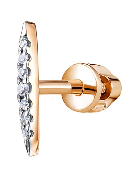 Золотая одиночная серьга Vesna jewelry 42188-151-01-01 с бриллиантами