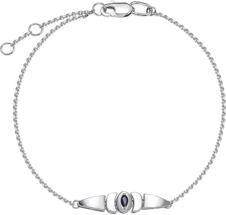 Браслет цепь из белого золота Vesna jewelry 51026-251-10-00 с сапфиром