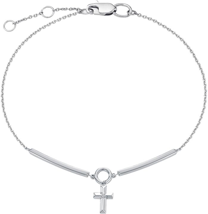 Браслет из белого золота с подвеской Vesna jewelry 52113-251-00-00 с бриллиантом