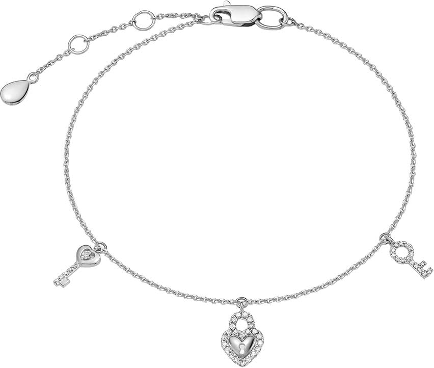 Браслет цепь из белого золота с подвесками Vesna jewelry 52500-251-46-00 с бриллиантами