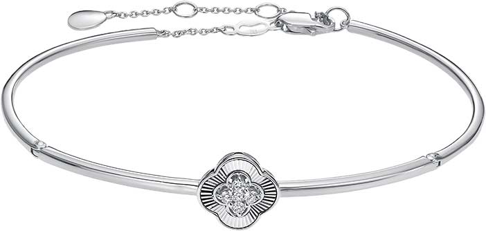 Жесткий браслет из белого золота Vesna jewelry 53069-259-00-00 с бриллиантами