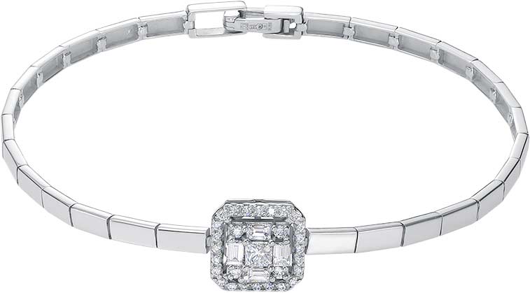 Глидерный браслет из белого золота Vesna jewelry 53221-251-388-00 с бриллиантами