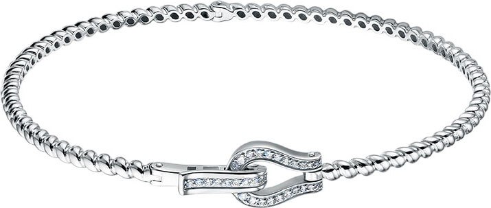 Жесткий браслет из белого золота Vesna jewelry 53377-251-00-00 с бриллиантами