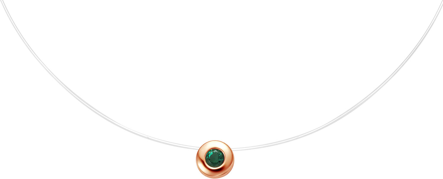 Леска на шею с подвеской Vesna jewelry 61002-150-11-02 с изумрудом
