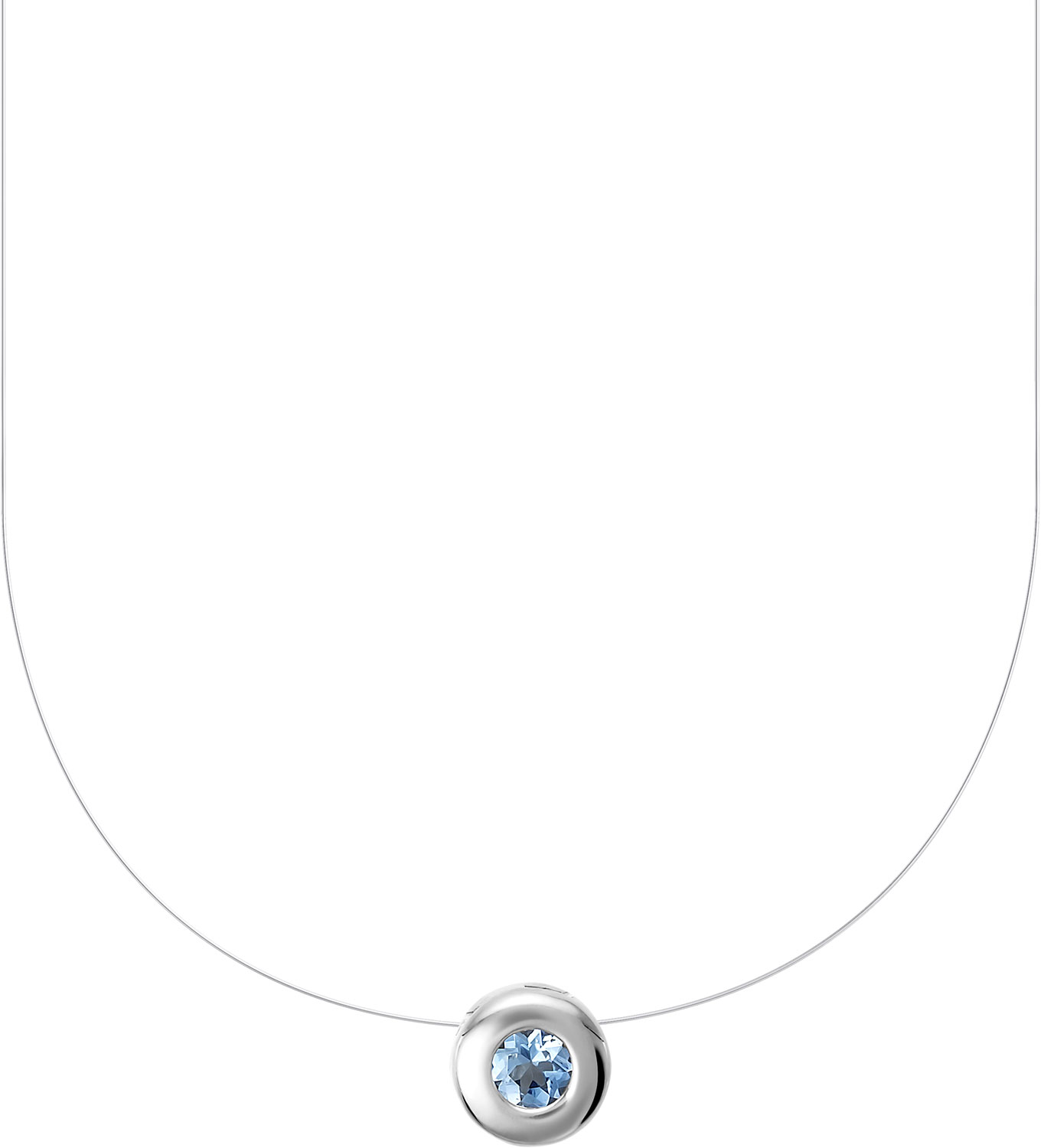 Леска на шею с подвеской Vesna jewelry 61002-251-175-02 с аквамарином