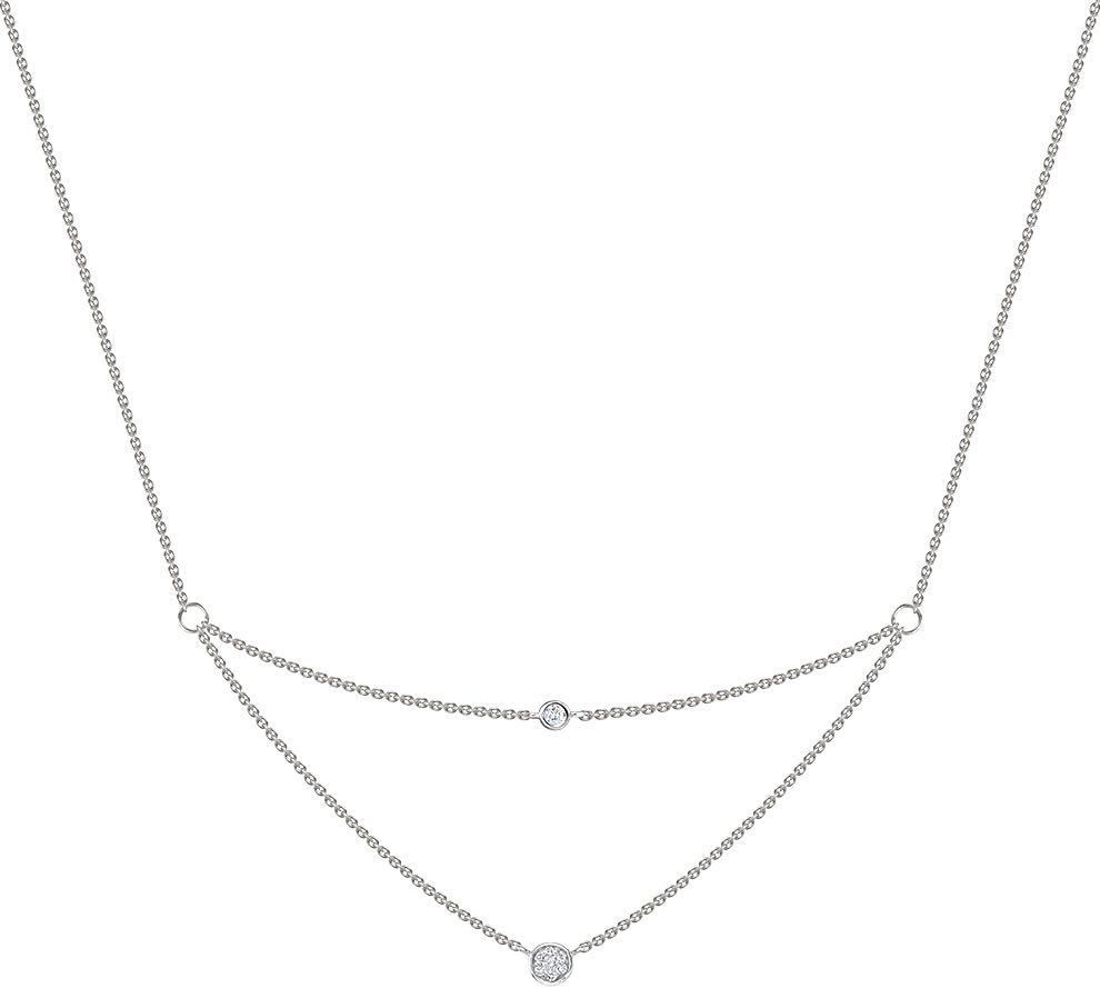 Колье с подвесками из белого золота Vesna jewelry 61395-251-46-01 с бриллиантами