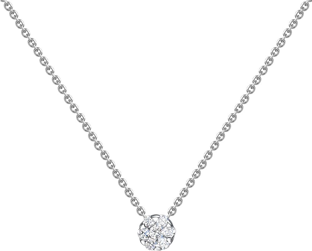 Колье из белого золота с подвеской Vesna jewelry 61600-251-00-01 с бриллиантами