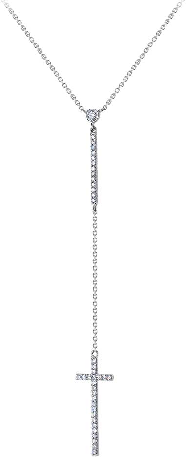 Колье сотуар из белого золота Vesna jewelry 62108-251-46-01 с бриллиантами