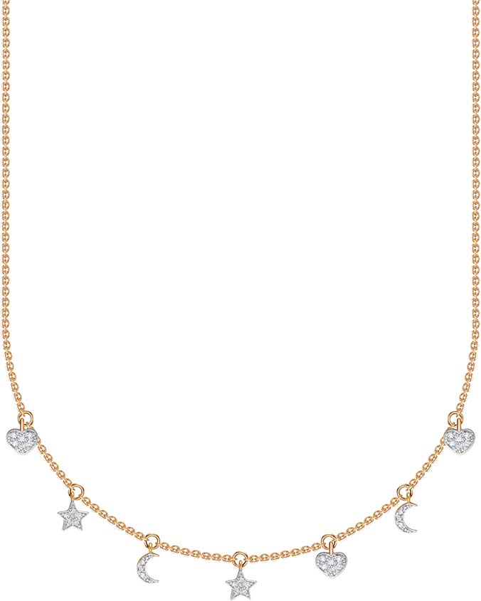 Золотое колье Vesna jewelry 62505-151-01-01 c бриллиантом