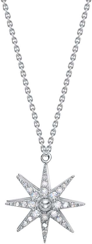 Подвеска на цепочке из белого золота Vesna jewelry 62742-251-01-01 с бриллиантами