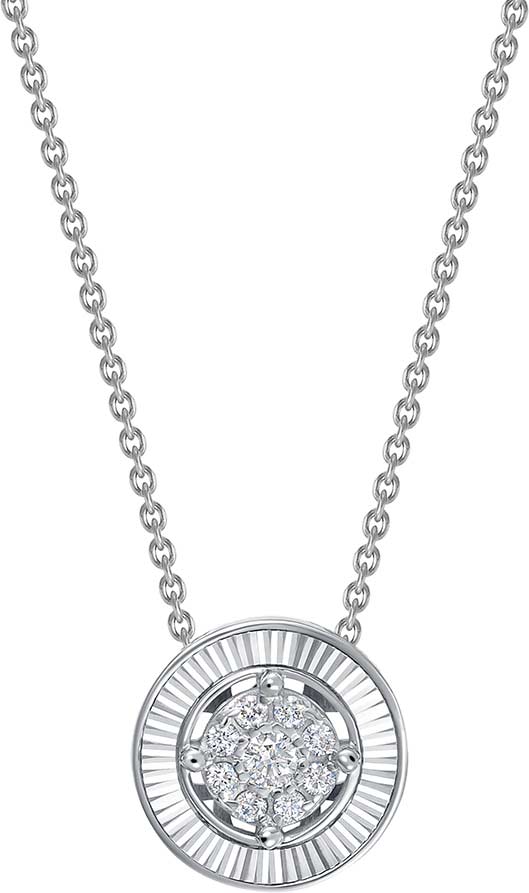 Подвеска бегунок на цепочке из белого золота Vesna jewelry 63068-259-00-01 с бриллиантами