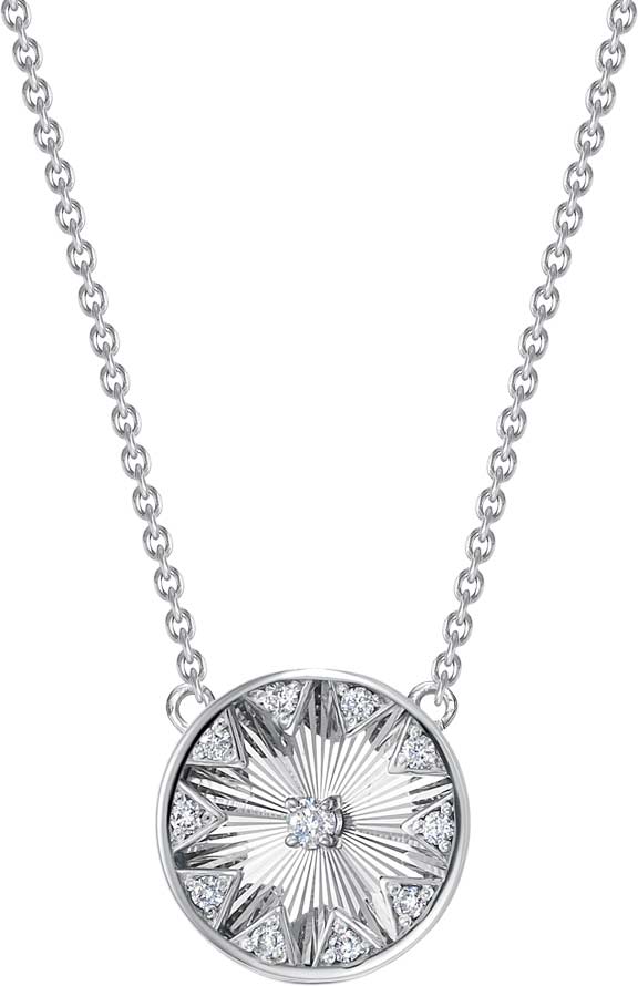 Подвеска на цепочке из белого золота Vesna jewelry 63074-259-00-01 с бриллиантами