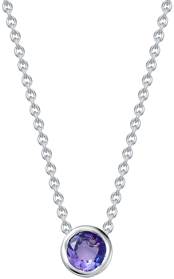 Колье из белого золота с подвеской Vesna jewelry 6471-251-147-01 с танзанитом