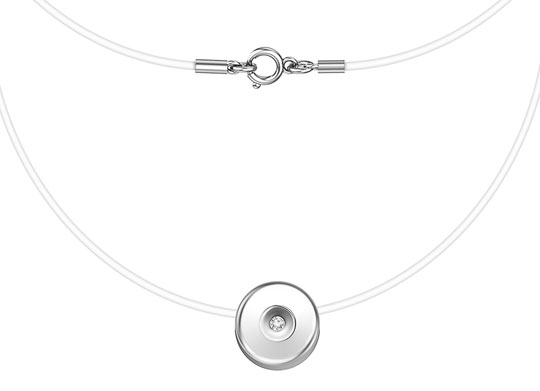 Леска на шею с подвеской из белого золота Vesna jewelry 6472-250-00-02 с бриллиантом
