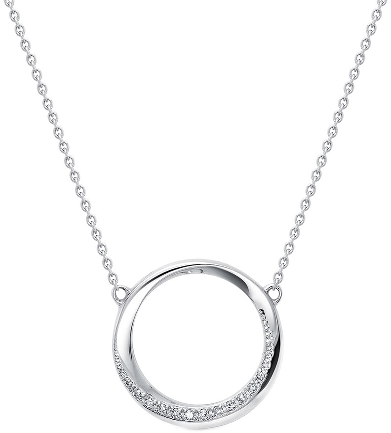 Подвеска на цепочке из белого золота Vesna jewelry 6950-251-01-01 с бриллиантами