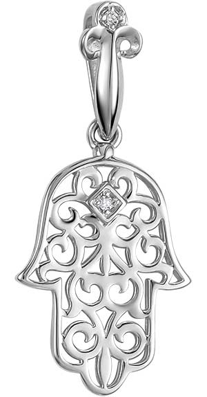 Подвеска из белого золота ''Рука Фатимы'' Vesna jewelry 8064-251-01-00 с бриллиантами