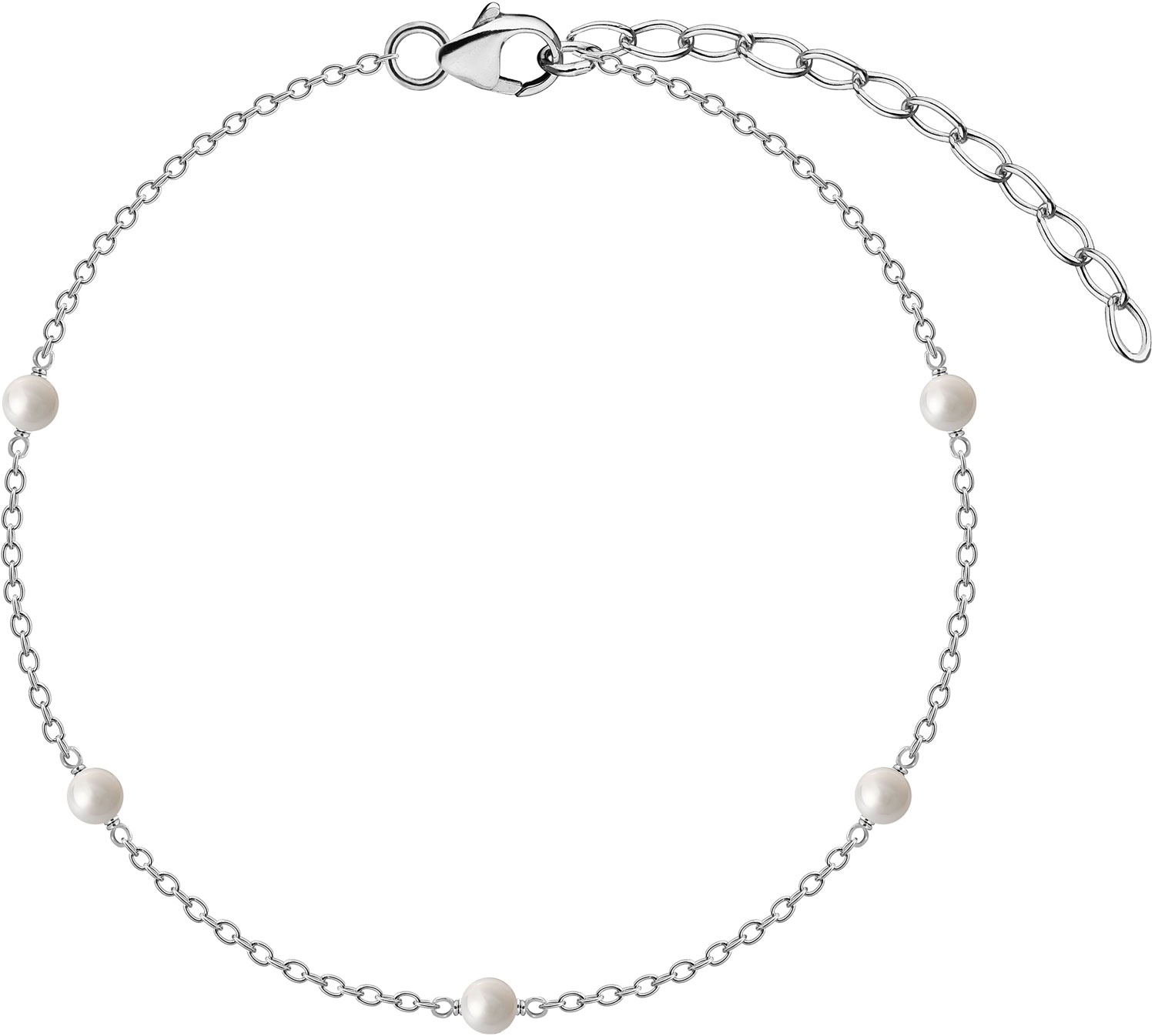 Серебряный браслет на ногу WANNA?BE! A024-11 с жемчугом