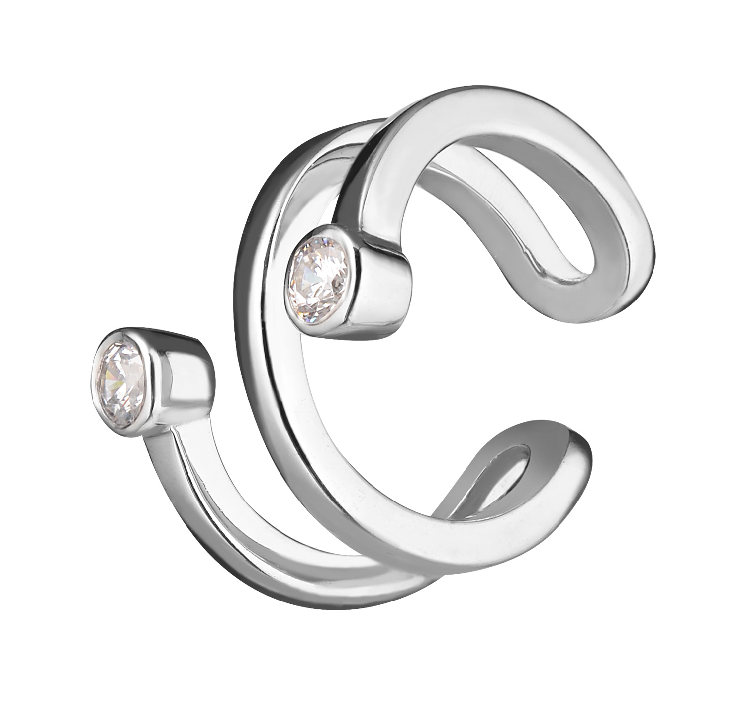 Серебряные серьги-каффы WANNA?BE! C017-11 с кубическим цирконием