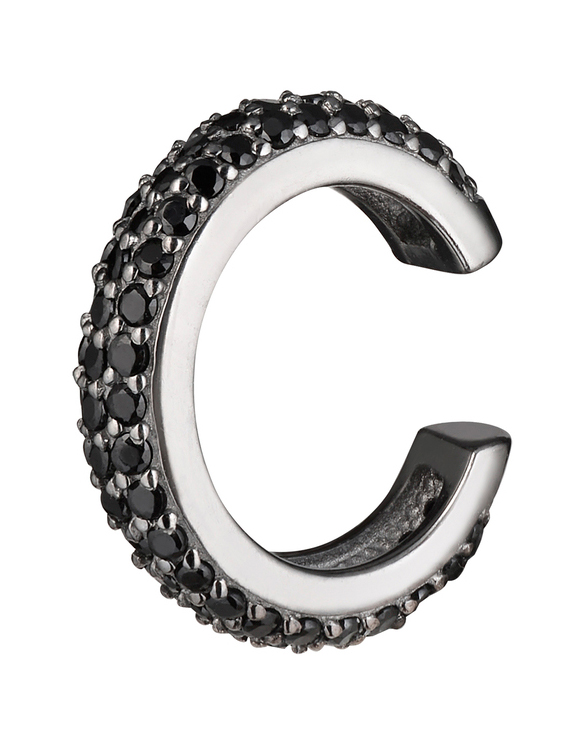 Серебряные серьги-каффы ''Бублик'' WANNA?BE! C024-22 с кубическим цирконием