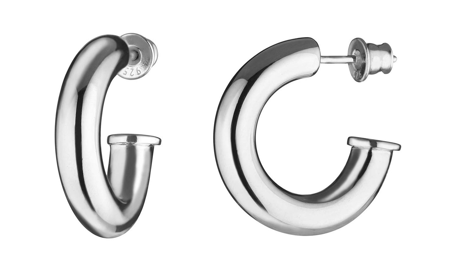Серебряные серьги полукольца ''Бублики'' WANNA?BE! E293-01