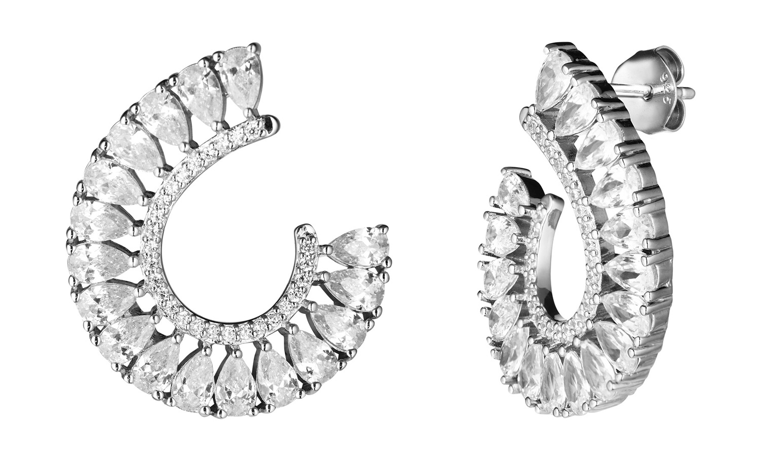 Серебряные серьги ''Грейс'' WANNA?BE! E373-11 с кубическим цирконием