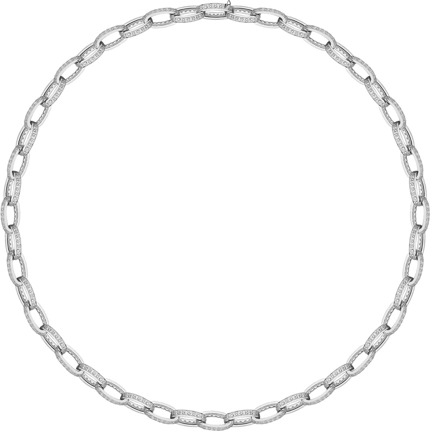 Серебряное колье цепь WANNA?BE! P103-11 с кубическим цирконием