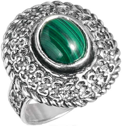Серебряное кольцо Yaffo SAR748 с малахитом