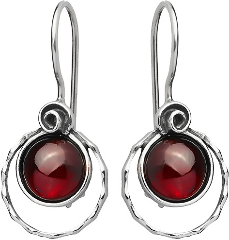 Серебряные серьги Yaffo TZE265 с гранатами
