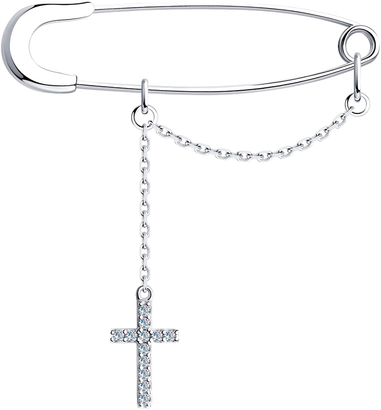    Yana  Jewellery 117/08W-fianit-cross-chain   