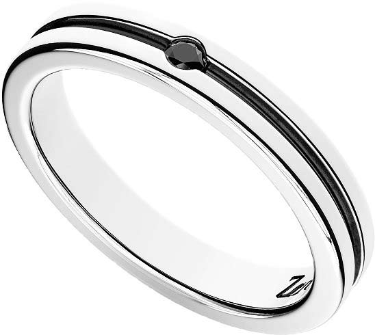 Мужское серебряное кольцо Zancan ESA077 с черным бриллиантом