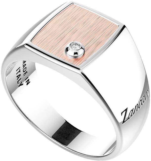 Мужская серебряная печатка Zancan ESA082R-ucenka c бриллиантом