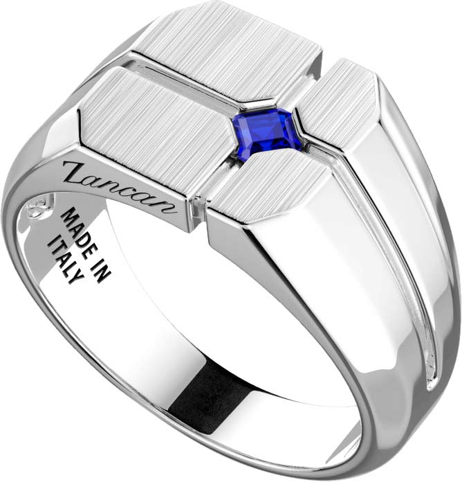 Мужская серебряная печатка перстень Zancan ESA094-BL со шпинелью