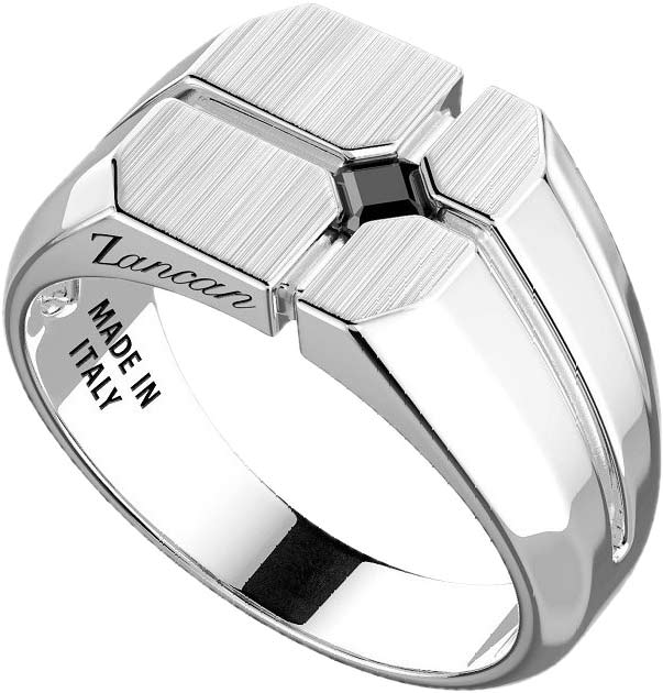 Мужская серебряная печатка перстень Zancan ESA094-NE со шпинелью